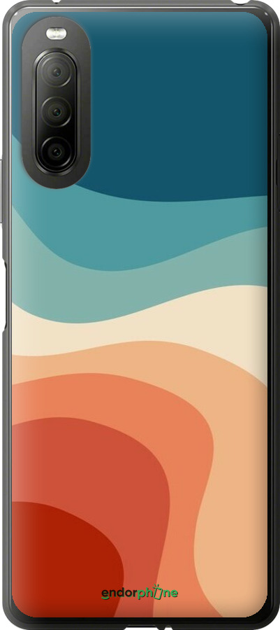 Силиконовый чехол В стиле ретро с волнами для Sony Xperia 10 II - 6531u-2528 изображение 