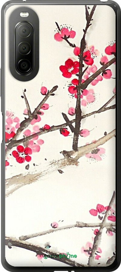 Силіконовий чехол Принт із зображенням цвітіння сакури для Sony Xperia 10 II - 6545u-2528 изображение 
