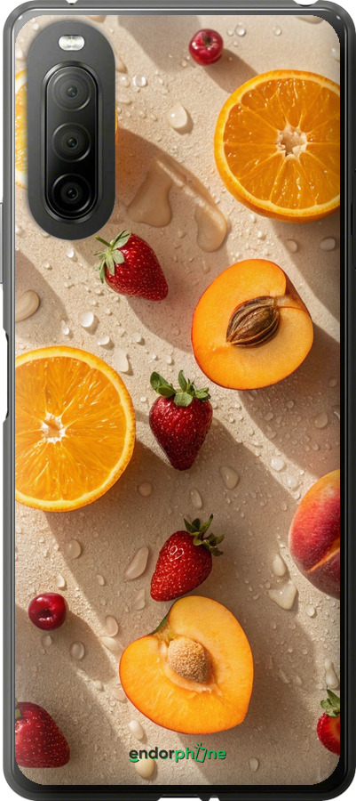 Силіконовий чехол Фрукти 3 для Sony Xperia 10 II - 6703u-2528 изображение 