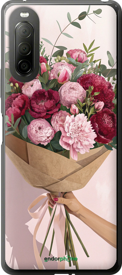 Силіконовий чехол Півонії 1 для Sony Xperia 10 II - 6705u-2528 изображение 