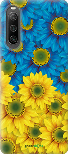 Силиконовый чехол Жёлто-голубые цветы для Sony Xperia 10 IV - 1048u-2789 изображение 