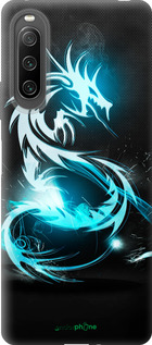 Силиконовый чехол Бело-голубой огненный дракон для Sony Xperia 10 IV - 113u-2789 изображение 