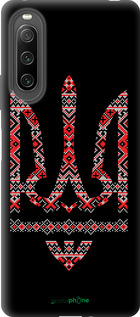 Силиконовый чехол Герб - вышиванка на черном фоне для Sony Xperia 10 IV - 1196u-2789 изображение 