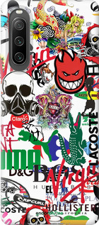 Силиконовый чехол Many different logos для Sony Xperia 10 IV - 4022u-2789 изображение 