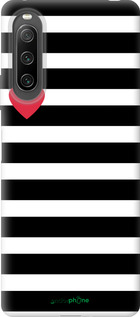 Силиконовый чехол Черно-белые полосы для Sony Xperia 10 IV - 4461u-2789 изображение 