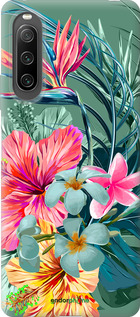 Силиконовый чехол Тропические цветы v1 для Sony Xperia 10 IV - 4667u-2789 изображение 