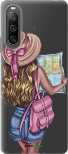 Силіконовий чехол Дівчина з картою для Sony Xperia 10 IV - 4704u-2789 изображение 