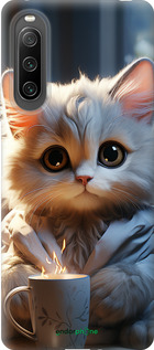 Силіконовий чехол Білий кіт для Sony Xperia 10 IV - 5646u-2789 изображение 