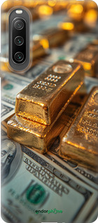 Силиконовый чехол Слитки и доллары для Sony Xperia 10 IV - 6105u-2789 изображение 