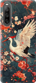 Силиконовый чехол Сакура и аист для Sony Xperia 10 IV - 6108u-2789 изображение 