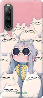 Силиконовый чехол Малышка с котами для Sony Xperia 10 IV - 6295u-2789 изображение 