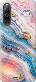 Силиконовый чехол Мрамор красивый для Sony Xperia 10 IV - 6376u-2789 изображение 