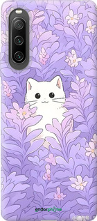 Силиконовый чехол Котик в цветах для Sony Xperia 10 IV - 6390u-2789 изображение 