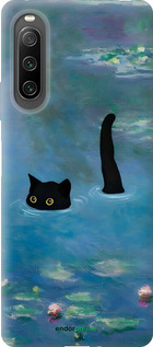 Силиконовый чехол С изображением кота и водяной лилии Monet для Sony Xperia 10 IV - 6519u-2789 изображение 