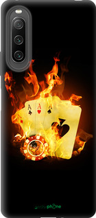 Силиконовый чехол Горящие карты для Sony Xperia 10 IV - 839u-2789 изображение 