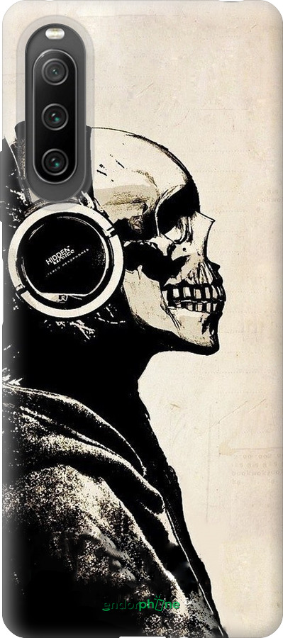 Силиконовый чехол Скелет-меломан v2 для Sony Xperia 10 IV - 1200u-2789 изображение 