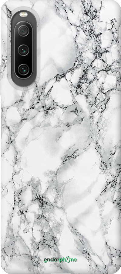 Силиконовый чехол Мрамор белый для Sony Xperia 10 IV - 4480u-2789 изображение 