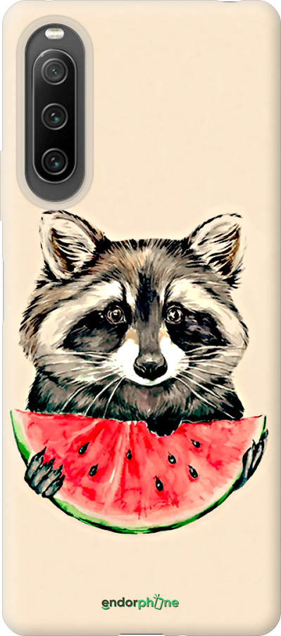 Силиконовый чехол Енотик с арбузом для Sony Xperia 10 IV - 4605u-2789 изображение 