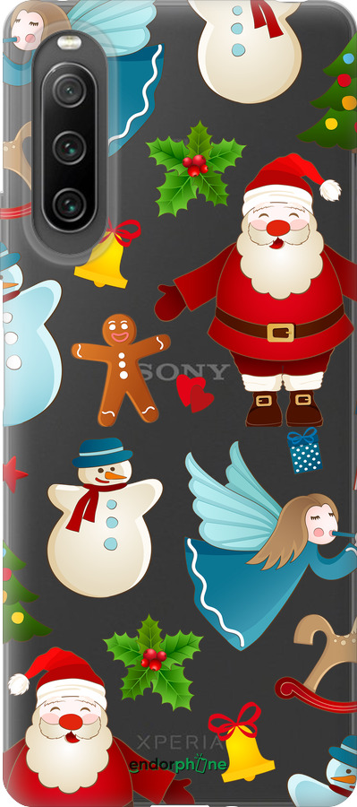 Силиконовый чехол Новогодний 1 для Sony Xperia 10 IV - 4614u-2789 изображение 