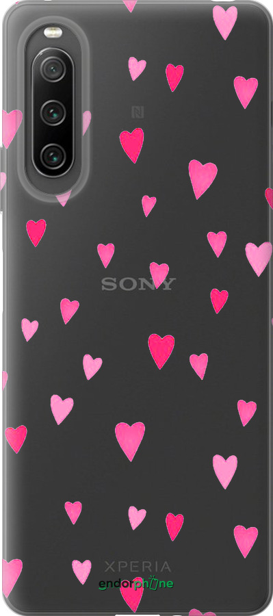 Силиконовый чехол Сердечки 2 для Sony Xperia 10 IV - 4763u-2789 изображение 