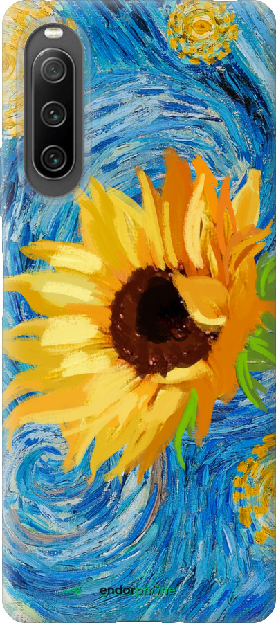 Силіконовий чехол Квіти жовто-блакитні  для Sony Xperia 10 IV - 5308u-2789 изображение 