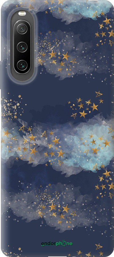 Силиконовый чехол Ночь золотые звезды для Sony Xperia 10 IV - 5421u-2789 изображение 