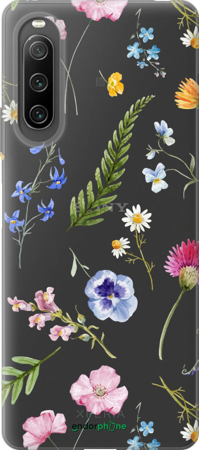 Силиконовый чехол Цветочный фон v2 для Sony Xperia 10 IV - 5472u-2789 изображение 