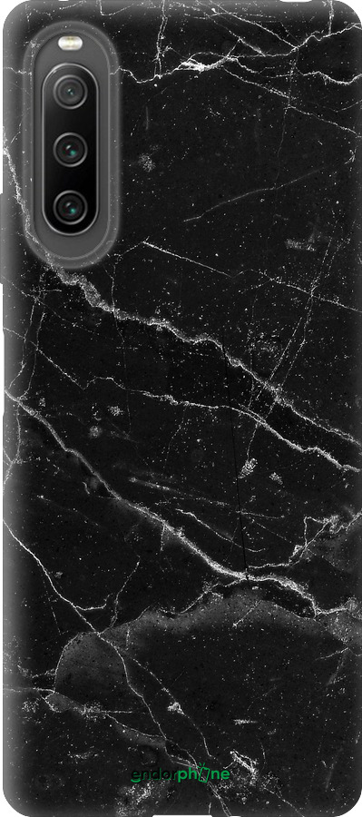 Силиконовый чехол Черный мрамор v2 для Sony Xperia 10 IV - 5568u-2789 изображение 