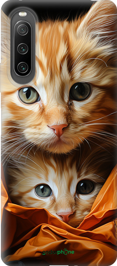 Силиконовый чехол Котики 2 для Sony Xperia 10 IV - 5664u-2789 изображение 