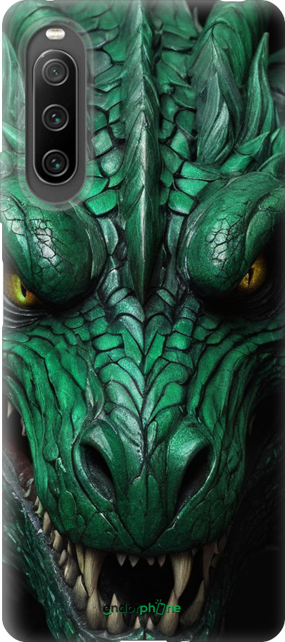 Силиконовый чехол Зелёный дракон v2 для Sony Xperia 10 IV - 5817u-2789 изображение 
