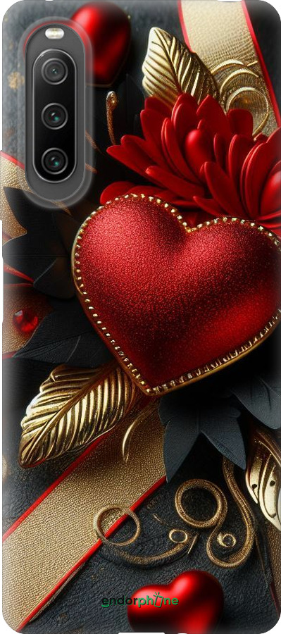 Силиконовый чехол Сердечки v2 для Sony Xperia 10 IV - 5832u-2789 изображение 