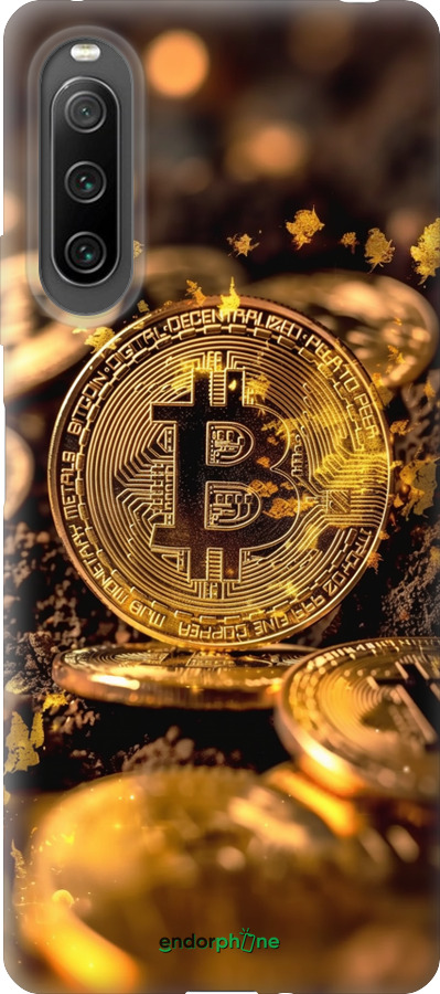 Силіконовий чехол Золота лихоманка біткойна для Sony Xperia 10 IV - 6089u-2789 изображение 