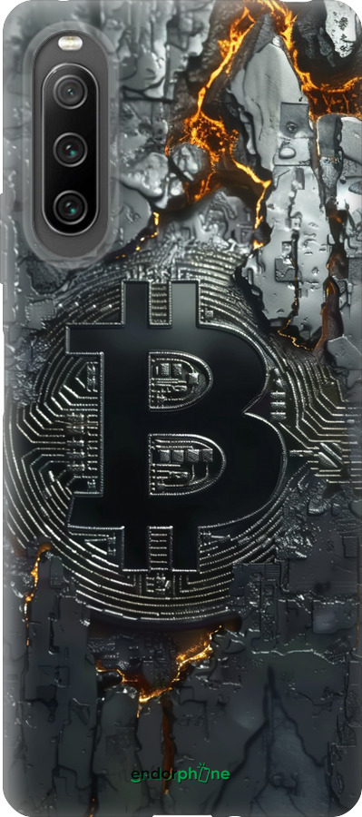 Силіконовий чехол Розпечений біткойн для Sony Xperia 10 IV - 6091u-2789 изображение 