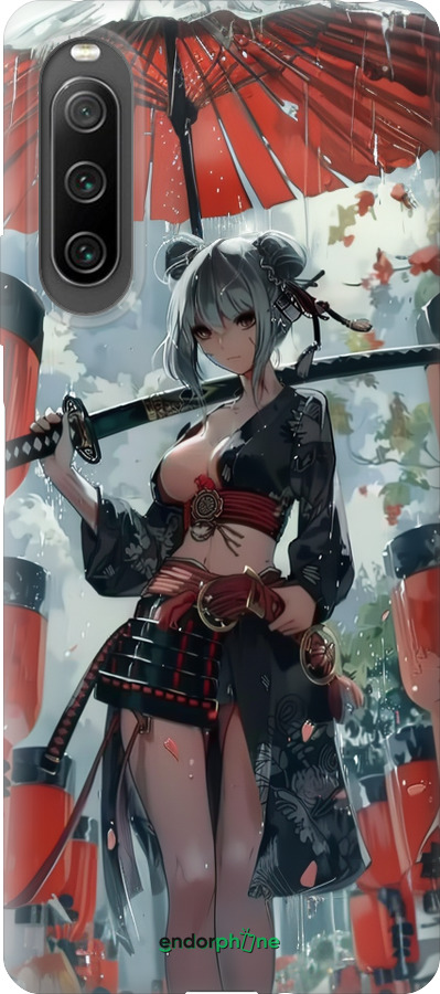 Силиконовый чехол Гейша-воин для Sony Xperia 10 IV - 6124u-2789 изображение 