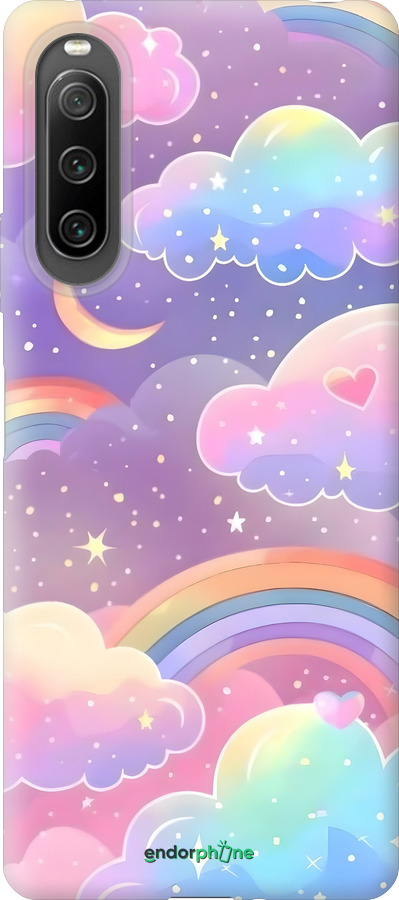 Силиконовый чехол Облака и радуга для Sony Xperia 10 IV - 6312u-2789 изображение 