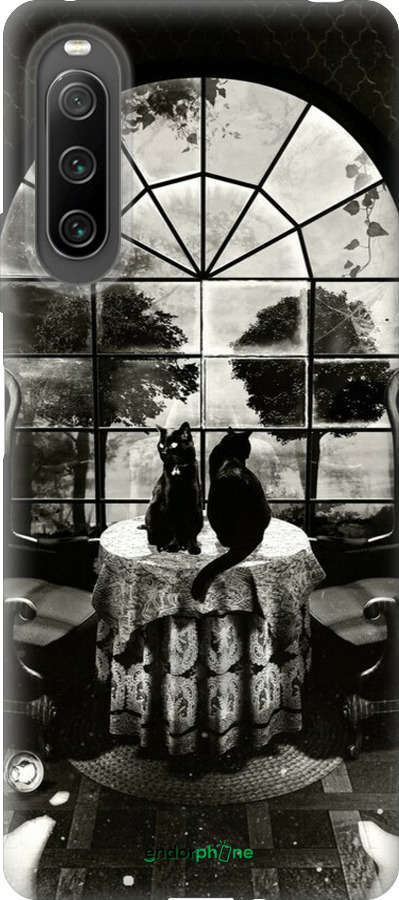 Силиконовый чехол Череп и коты для Sony Xperia 10 IV - 6432u-2789 изображение 