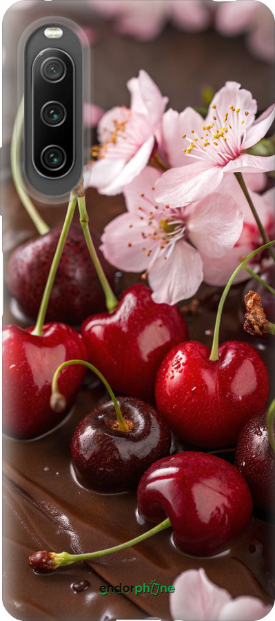 Силиконовый чехол Вишня в шоколаде для Sony Xperia 10 IV - 6698u-2789 изображение 