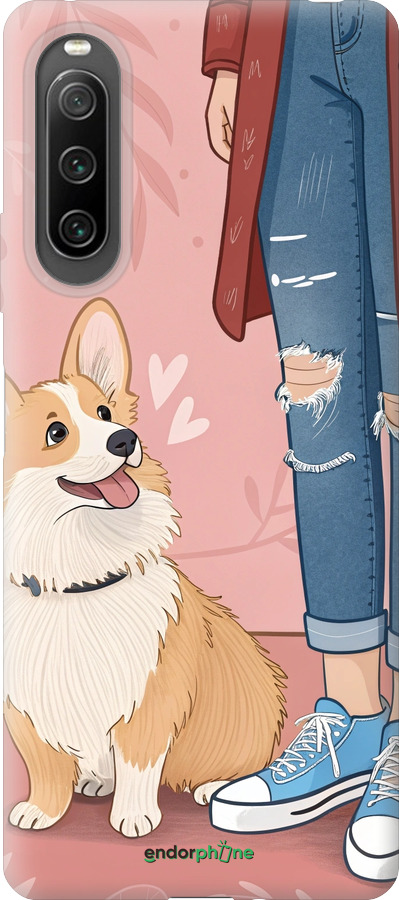 Силиконовый чехол Корги 3 для Sony Xperia 10 IV - 6707u-2789 изображение 