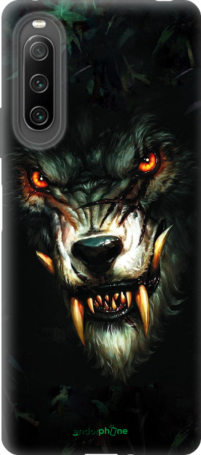 Силиконовый чехол Дьявольский волк для Sony Xperia 10 IV - 833u-2789 изображение 