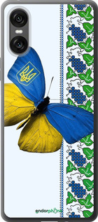 Силиконовый чехол Желто-голубая бабочка для Sony Xperia 10 VI - 1054u-3976 изображение 