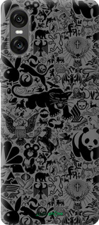 Силиконовый чехол Чёрно-серый стикер бомбинг для Sony Xperia 10 VI - 2432u-3976 изображение 