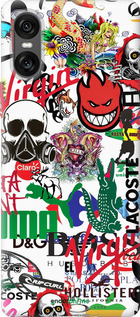 Силиконовый чехол Many different logos для Sony Xperia 10 VI - 4022u-3976 изображение 