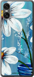 Силиконовый чехол Красивые арт-ромашки для Sony Xperia 10 VI - 4031u-3976 изображение 