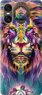 Силиконовый чехол Люминесцентный лев для Sony Xperia 10 VI - 4037u-3976 изображение 