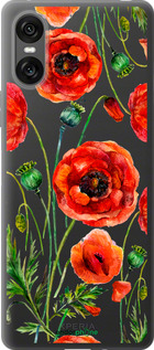 Силиконовый чехол Нарисованные маки для Sony Xperia 10 VI - 4278u-3976 изображение 