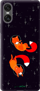 Силиконовый чехол Лисички в космосе для Sony Xperia 10 VI - 4519u-3976 изображение 