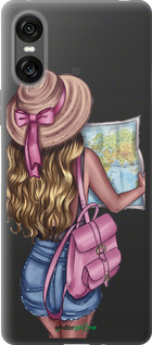 Силиконовый чехол Девушка с картой для Sony Xperia 10 VI - 4704u-3976 изображение 