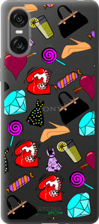 Силиконовый чехол stickers для Sony Xperia 10 VI - 4757u-3976 изображение 