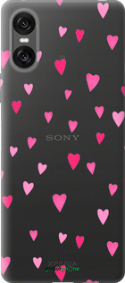 Силиконовый чехол Сердечки 2 для Sony Xperia 10 VI - 4763u-3976 изображение 