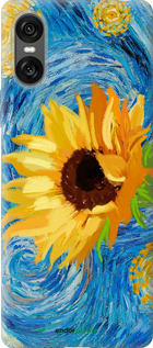 Силиконовый чехол Цветы желто-голубые для Sony Xperia 10 VI - 5308u-3976 изображение 